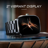 Noise New Macro Smart Watch with 2.0” HD Display,Metallic Finish BT Calling, Functional Crown, 7 Days Battery Life, Sleep Tracking, 200+ Watch Faces (Elite Black)