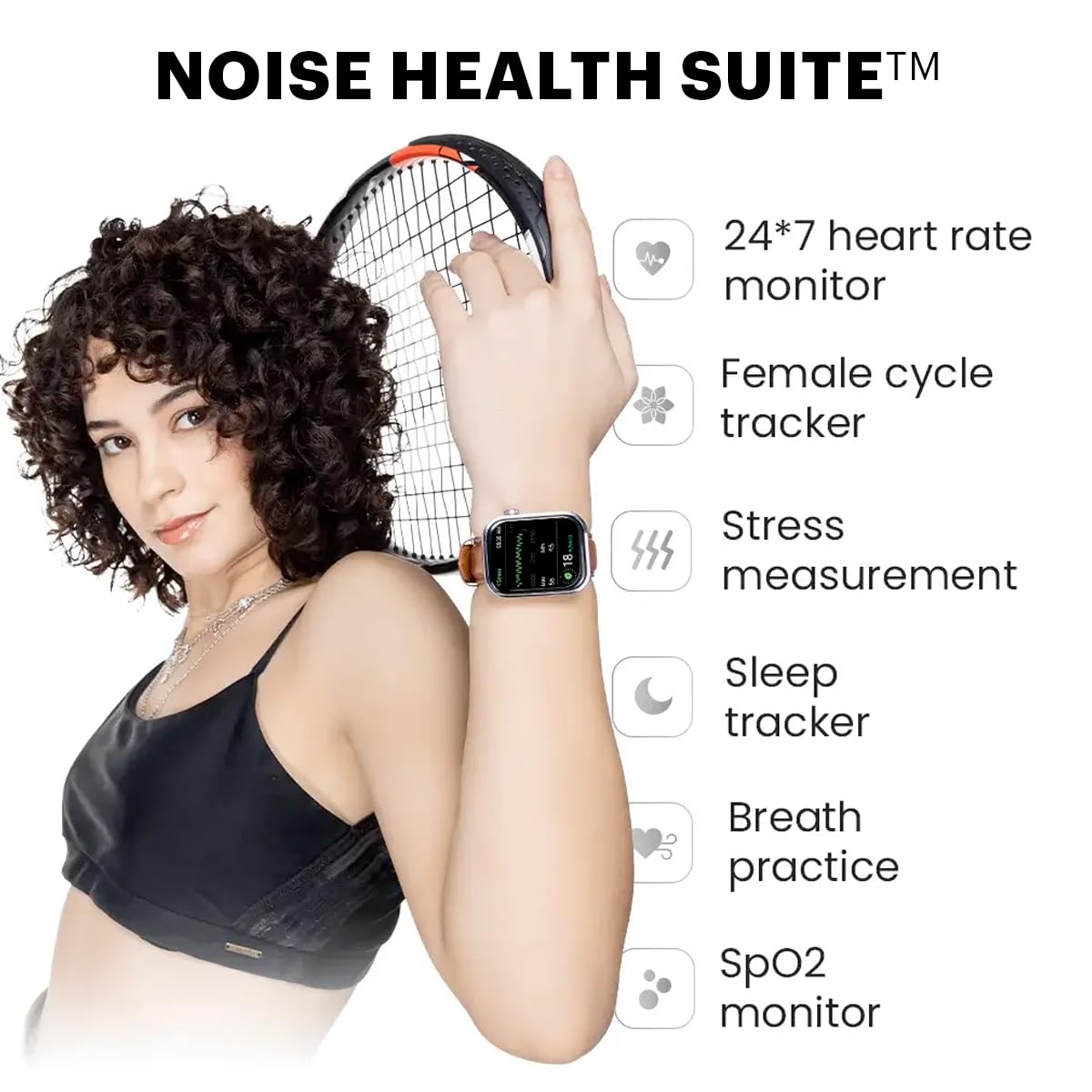 Noise ColorFit Pro 5 Max 1.96" AMOLED Display Smart Watch, BT Calling, Post Training Workout Analysis, VO2 Max, Rapid Health, 5X Faster Data Transfer - Jet Black