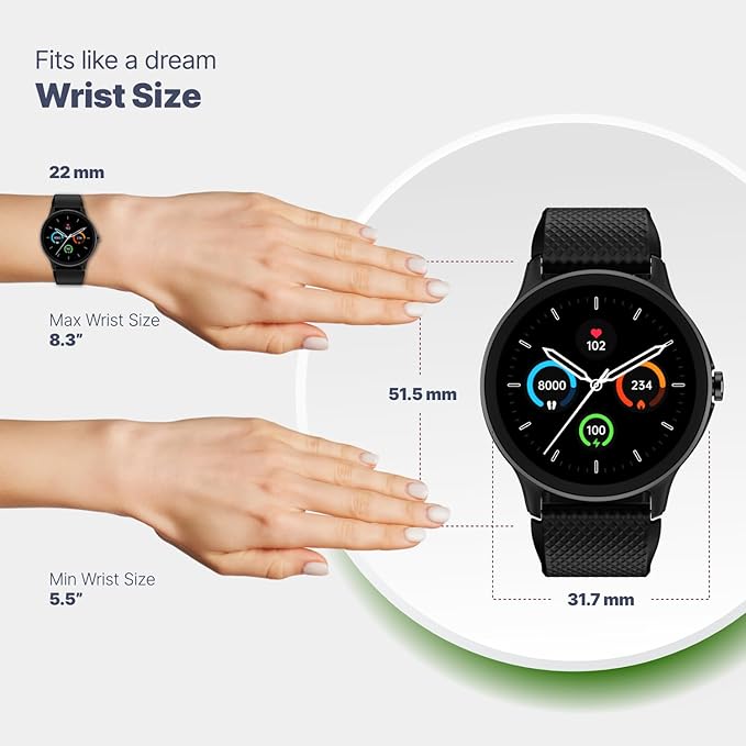 Noise Arc 1.38" Advanced Bluetooth Calling Smart Watch, 550 NITS Brightness, 100 Sports Modes, 100+ Watch Faces, 7-Day Battery, IP68
