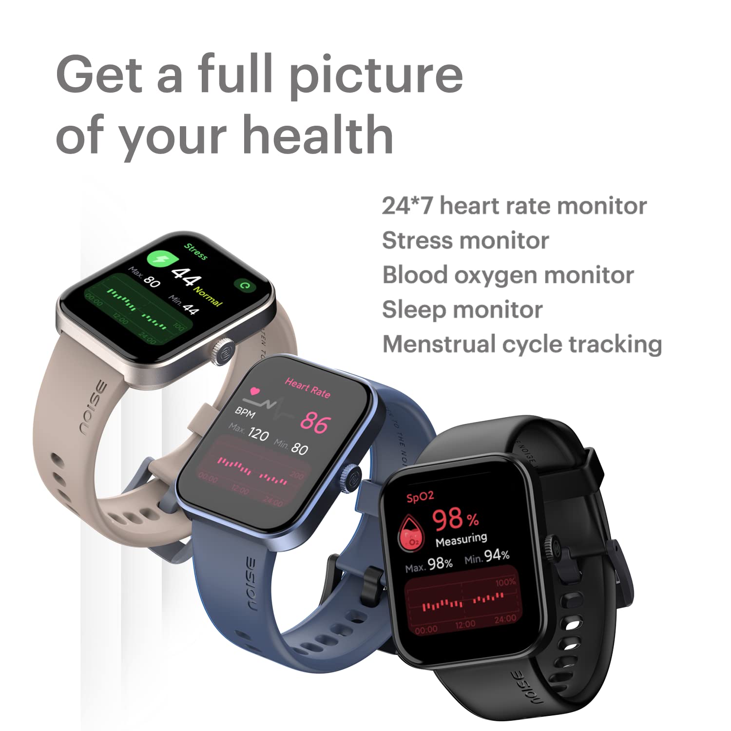 Noise New Macro Smart Watch with 2.0” HD Display,Metallic Finish BT Calling, Functional Crown, 7 Days Battery Life, Sleep Tracking, 200+ Watch Faces (Elite Black)
