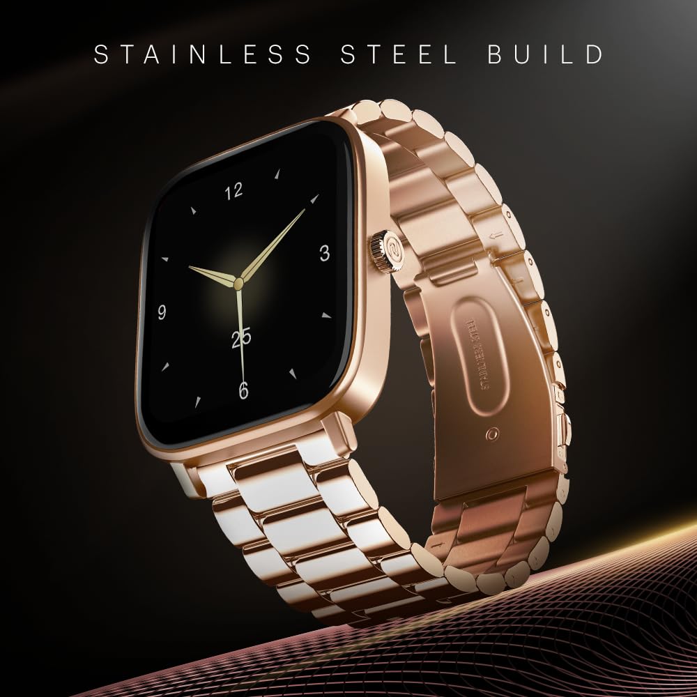Noise New Macro Smart Watch with 2.0” HD Display,Metallic Finish BT Calling, Functional Crown, 7 Days Battery Life, Sleep Tracking, 200+ Watch Faces (Elite Black)