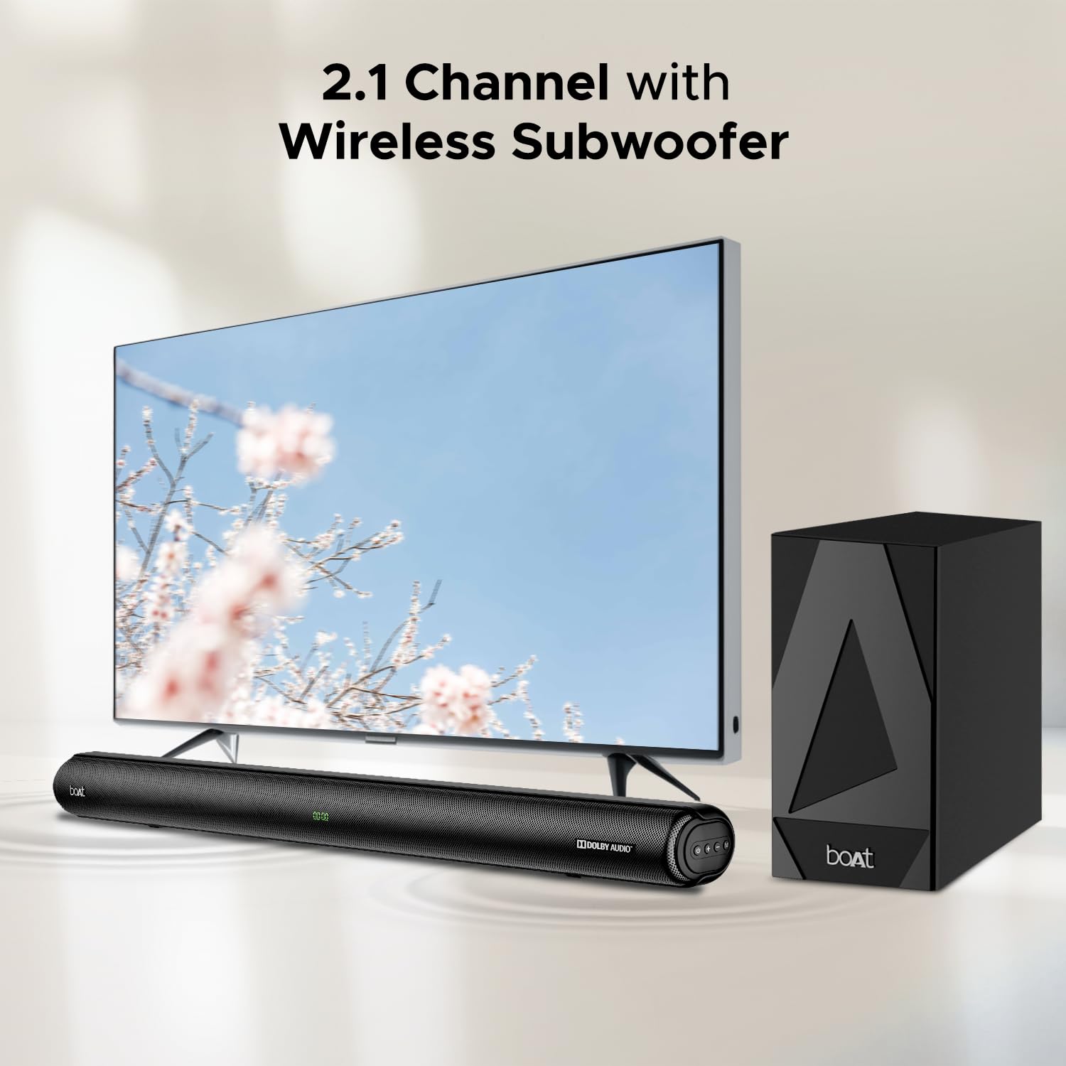 boAt Aavante Bar 4000DA with Dolby Atmos 3D 200 W Bluetooth Soundbar (Premium Black, 2.1 Channel)