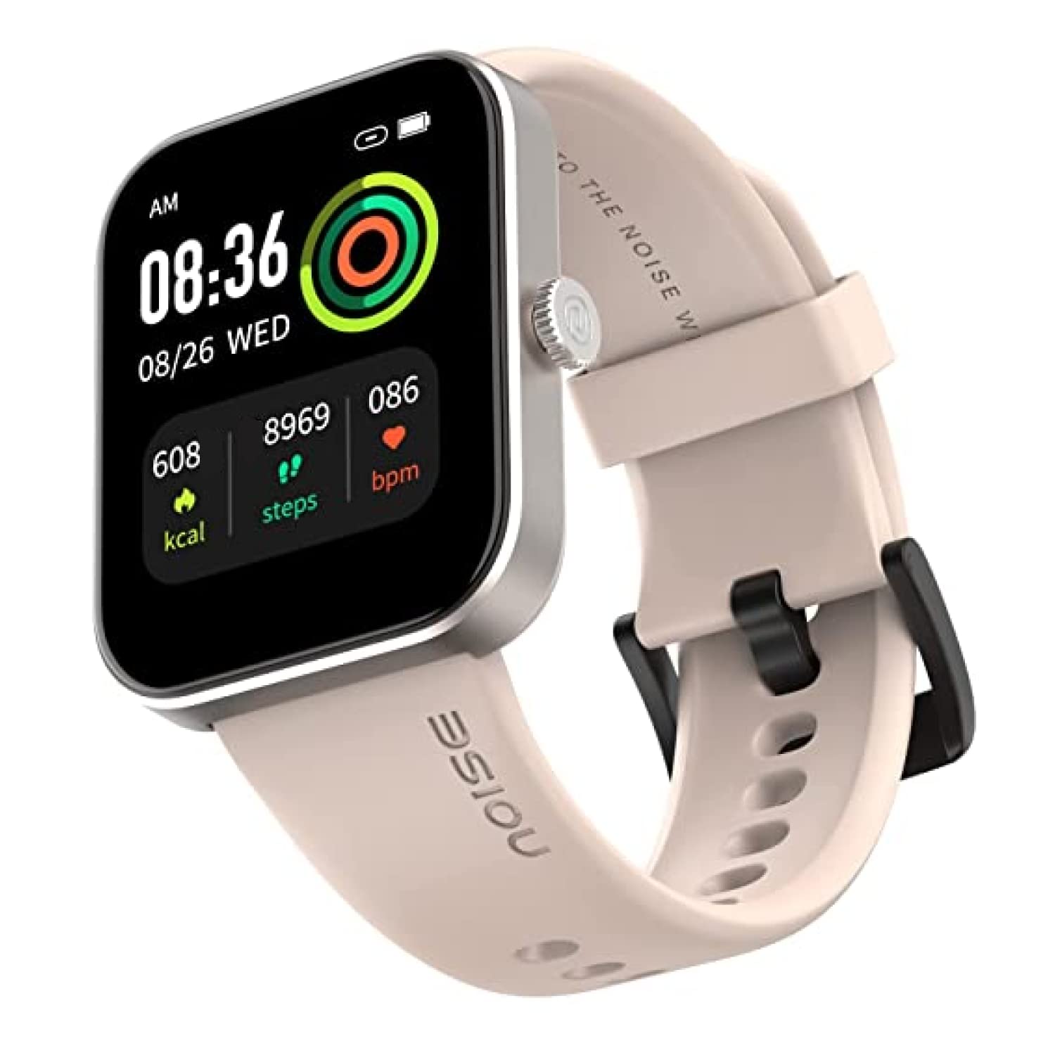 Noise New Macro Smart Watch with 2.0” HD Display,Metallic Finish BT Calling, Functional Crown, 7 Days Battery Life, Sleep Tracking, 200+ Watch Faces (Elite Black)