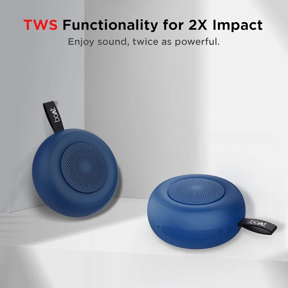 boAt Stone 135 Portable Wireless Speaker with 5W RMS Immersive Sound,IPX4 Water Resistance, True Wireless Feature, Up to 11H Total Playtime, Multi-Connectivity Modes with Type C Charging