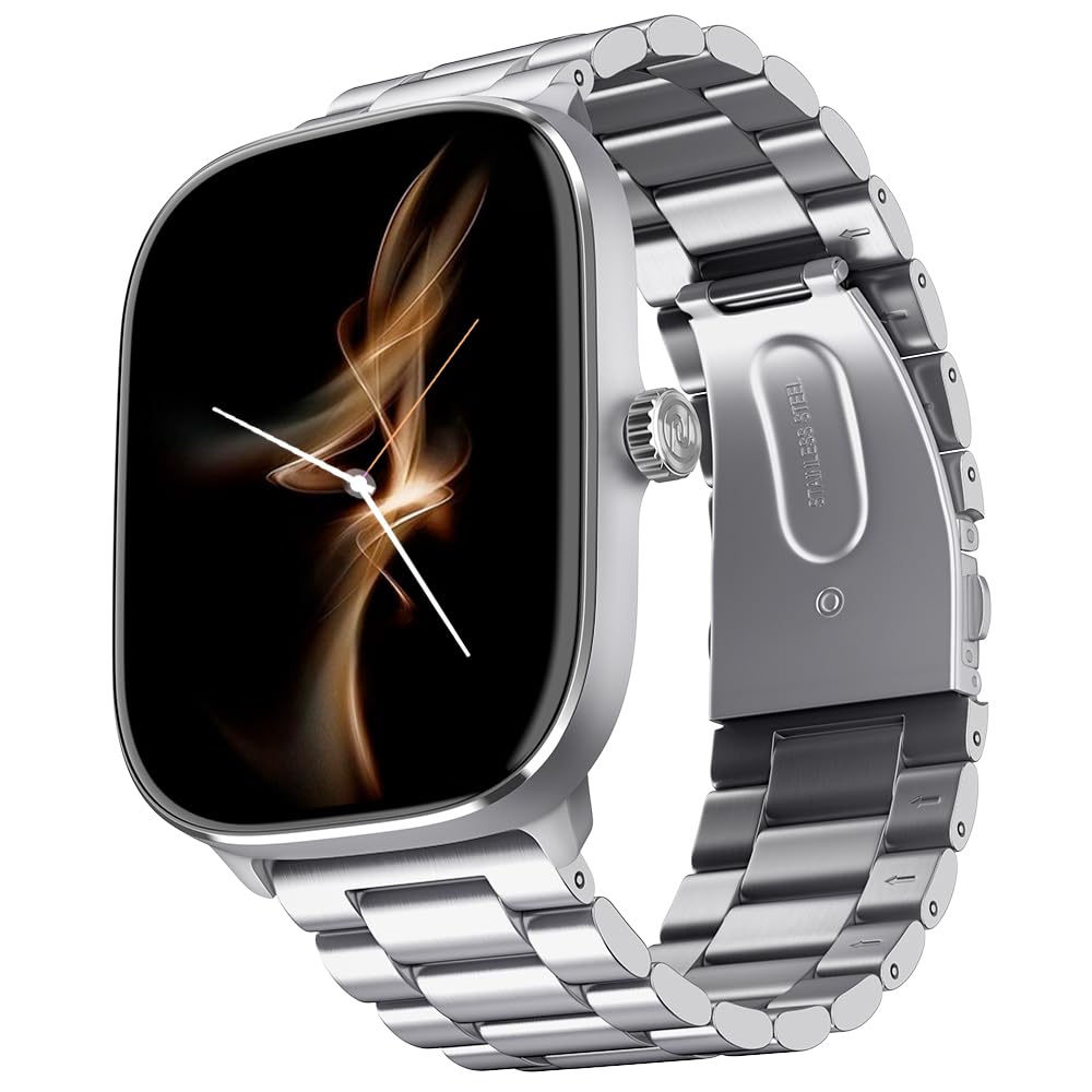Noise New Macro Smart Watch with 2.0” HD Display,Metallic Finish BT Calling, Functional Crown, 7 Days Battery Life, Sleep Tracking, 200+ Watch Faces (Elite Black)
