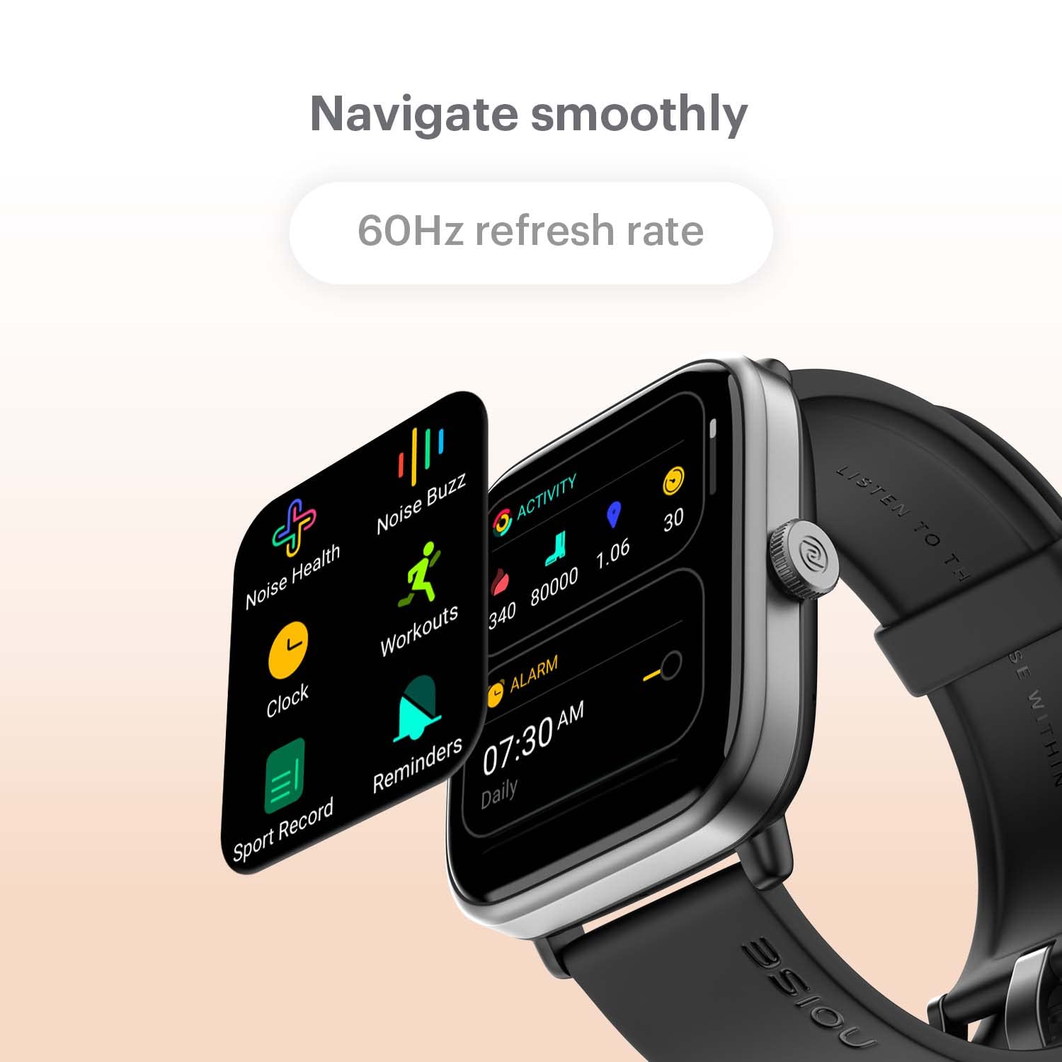 Noise ColorFit Pro 5 Max 1.96" AMOLED Display Smart Watch, BT Calling, Post Training Workout Analysis, VO2 Max, Rapid Health, 5X Faster Data Transfer - Jet Black