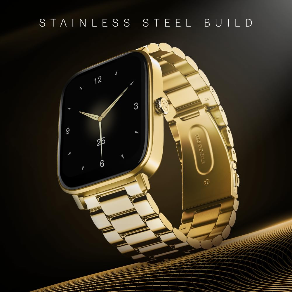 Noise New Macro Smart Watch with 2.0” HD Display,Metallic Finish BT Calling, Functional Crown, 7 Days Battery Life, Sleep Tracking, 200+ Watch Faces (Elite Black)