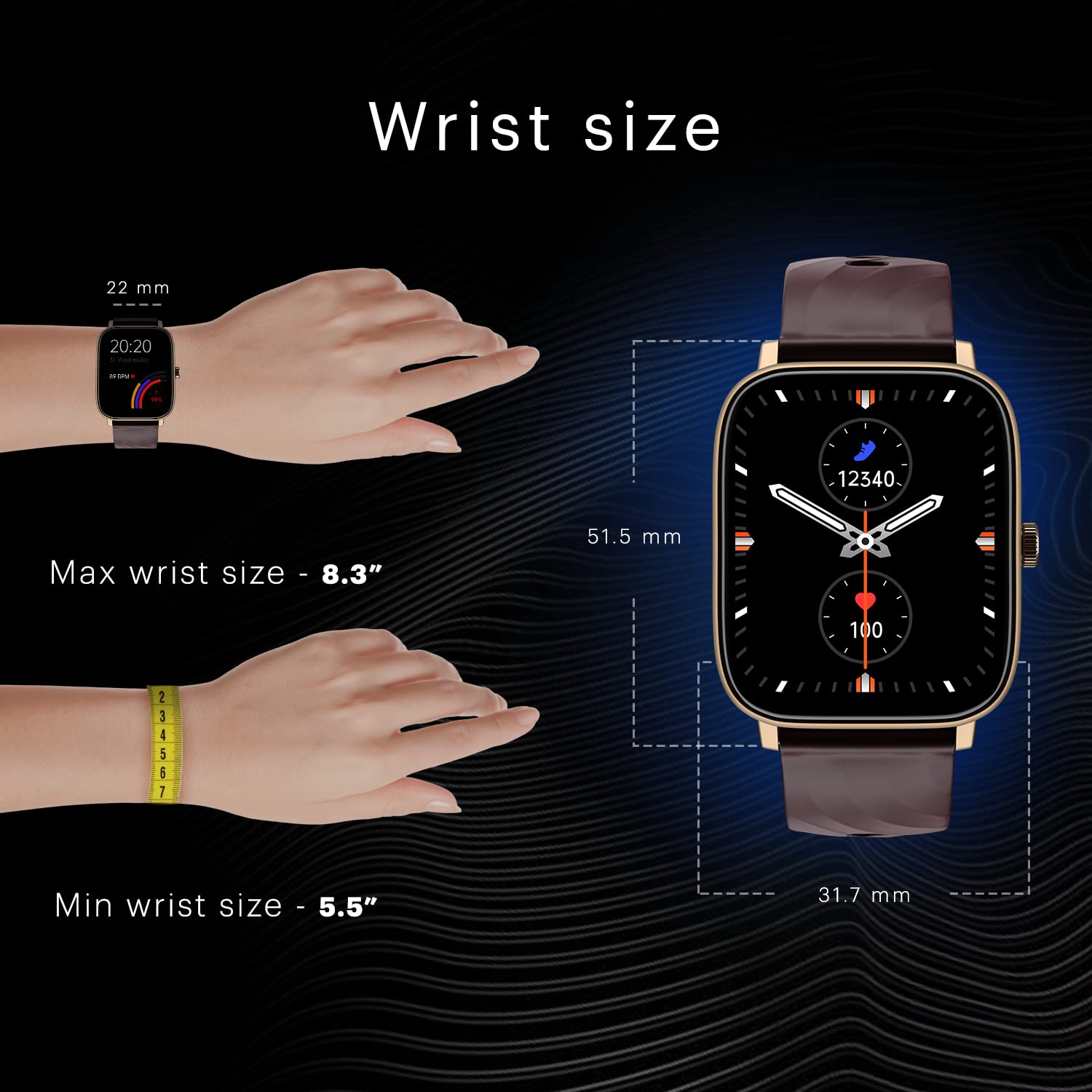 Noise New Macro Smart Watch with 2.0” HD Display,Metallic Finish BT Calling, Functional Crown, 7 Days Battery Life, Sleep Tracking, 200+ Watch Faces (Elite Black)