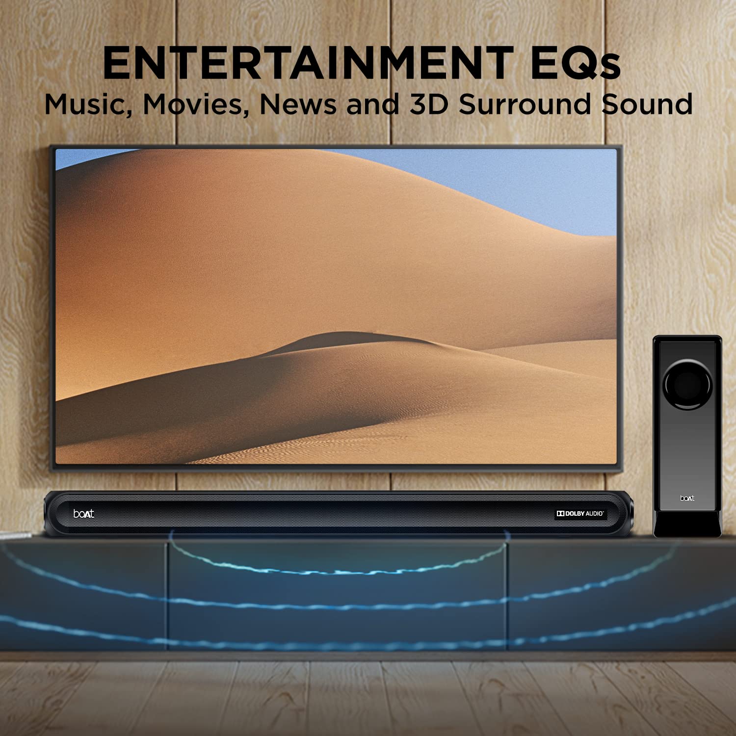 boAt Aavante Bar 4000DA with Dolby Atmos 3D 200 W Bluetooth Soundbar (Premium Black, 2.1 Channel)