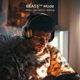 boAt Rockerz 430 w/ 40mm Drivers, Beast Mode w/ 40ms Latency, 40hrs Playback, ENx Tech, Voice Assistant, BTv5.4, Adaptive Fit & Easy Access Controls, Bluetooth Headphones(Black Sabre)