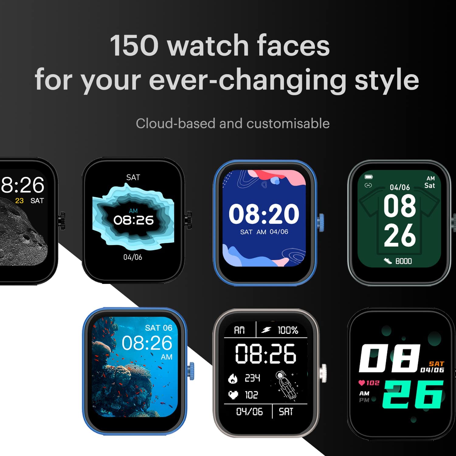 Noise New Macro Smart Watch with 2.0” HD Display,Metallic Finish BT Calling, Functional Crown, 7 Days Battery Life, Sleep Tracking, 200+ Watch Faces (Elite Black)