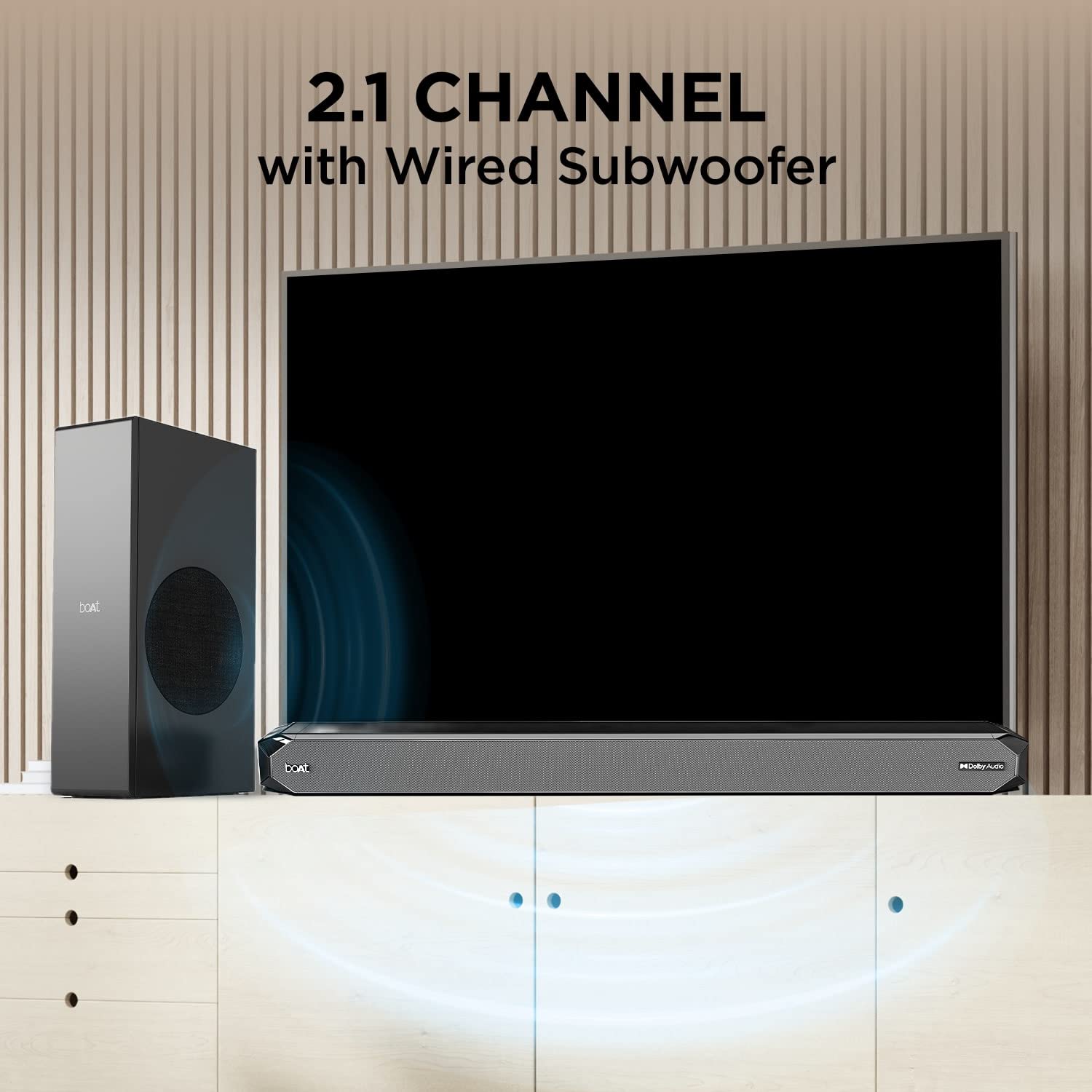 boAt Aavante Bar 4000DA with Dolby Atmos 3D 200 W Bluetooth Soundbar (Premium Black, 2.1 Channel)