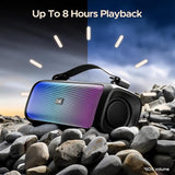 boAt Stone Beam Bluetooth Speaker Bluetooth Speaker with 12W RMS Stereo Sound, LED Lights, Up to 8 HRS Playtime, TWS Feature, FM Radio, Multi-Compatibility Mode, IPX4