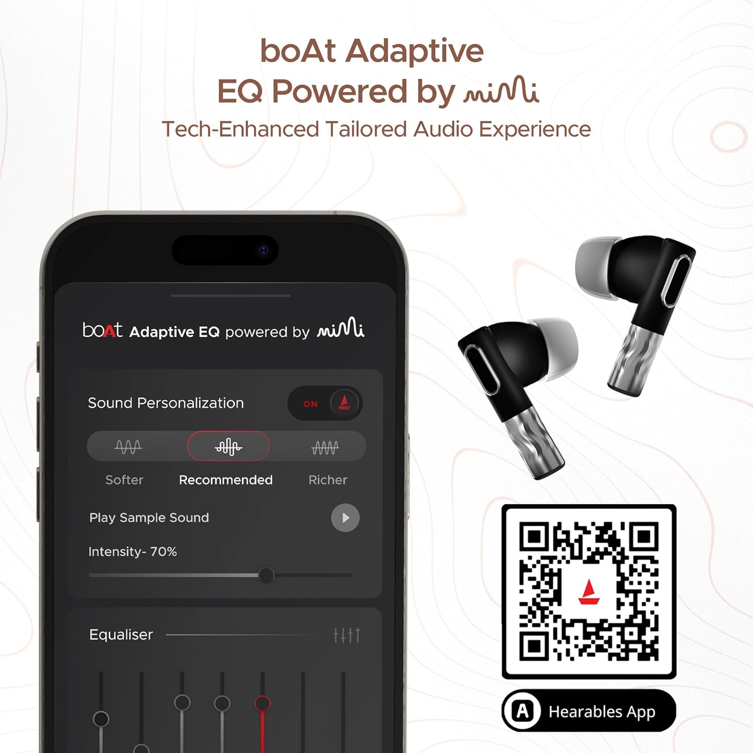 boAt Nirvana Zenith TWS in-Ear Earbuds w/Dolby Audio, 50dB ANC, Adaptive EQ Powered by Mimi, 6-Mic AI-ENx™, 50 Hrs. Playback & Hearables App Support(Mystique Black)