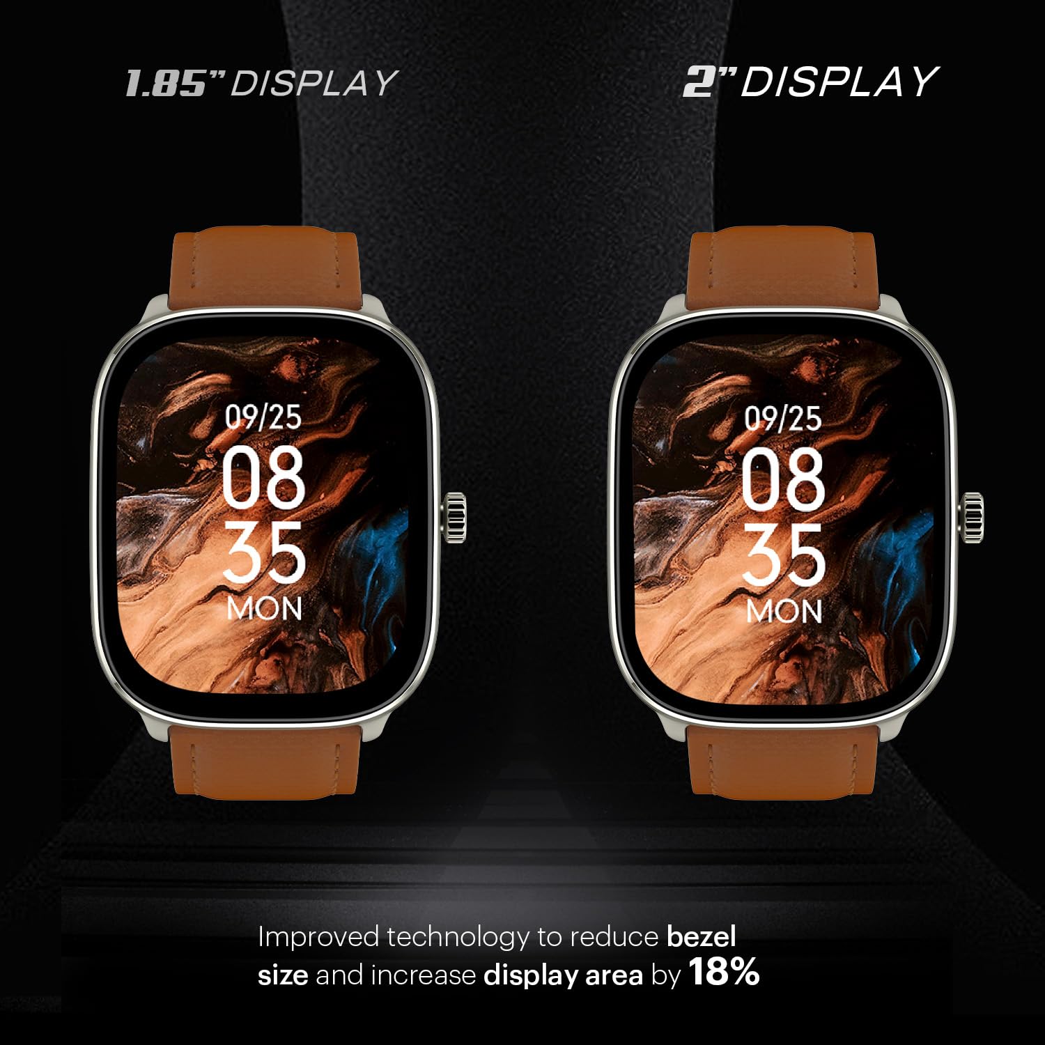 Noise New Macro Smart Watch with 2.0” HD Display,Metallic Finish BT Calling, Functional Crown, 7 Days Battery Life, Sleep Tracking, 200+ Watch Faces (Elite Black)