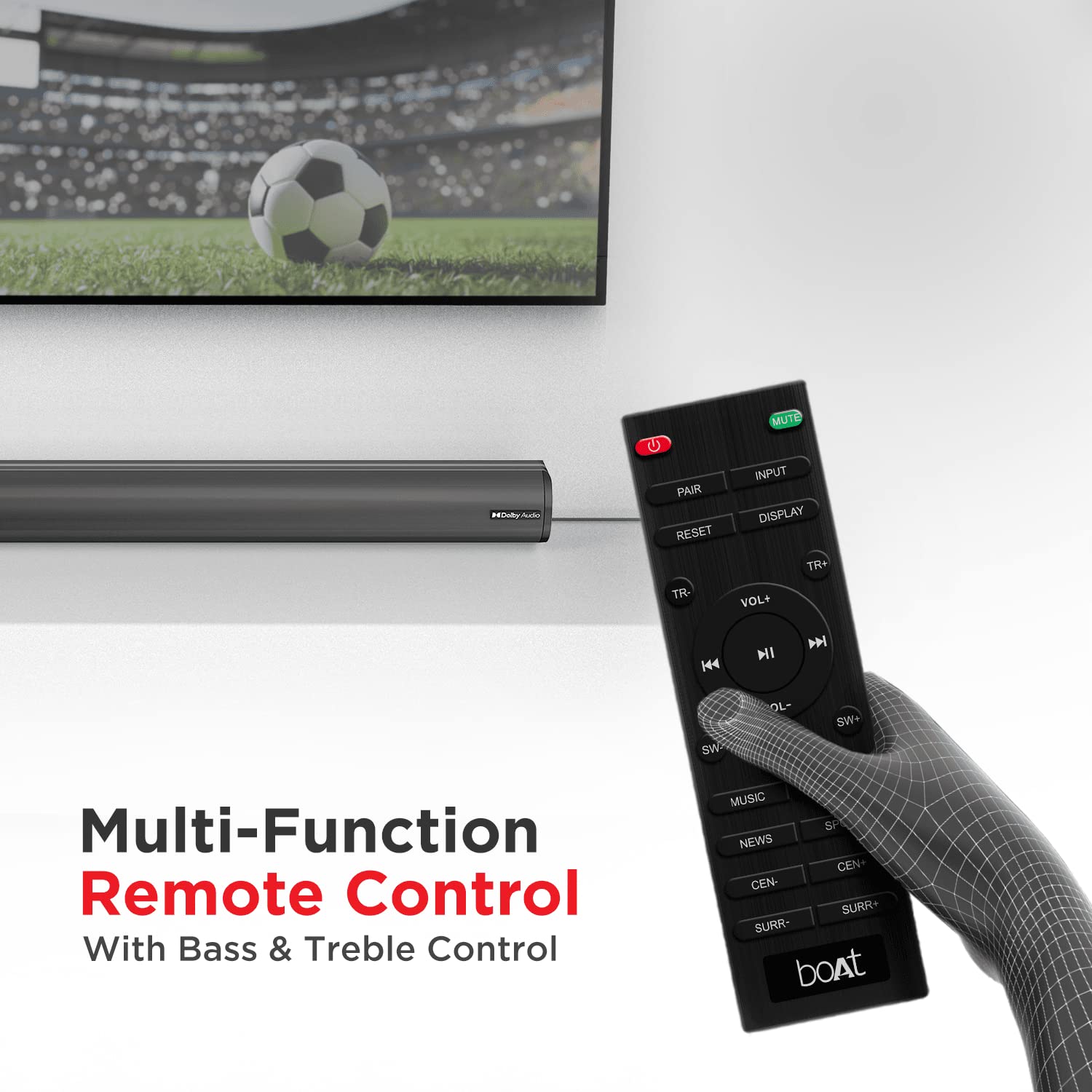 boAt Aavante Bar 4000DA with Dolby Atmos 3D 200 W Bluetooth Soundbar (Premium Black, 2.1 Channel)
