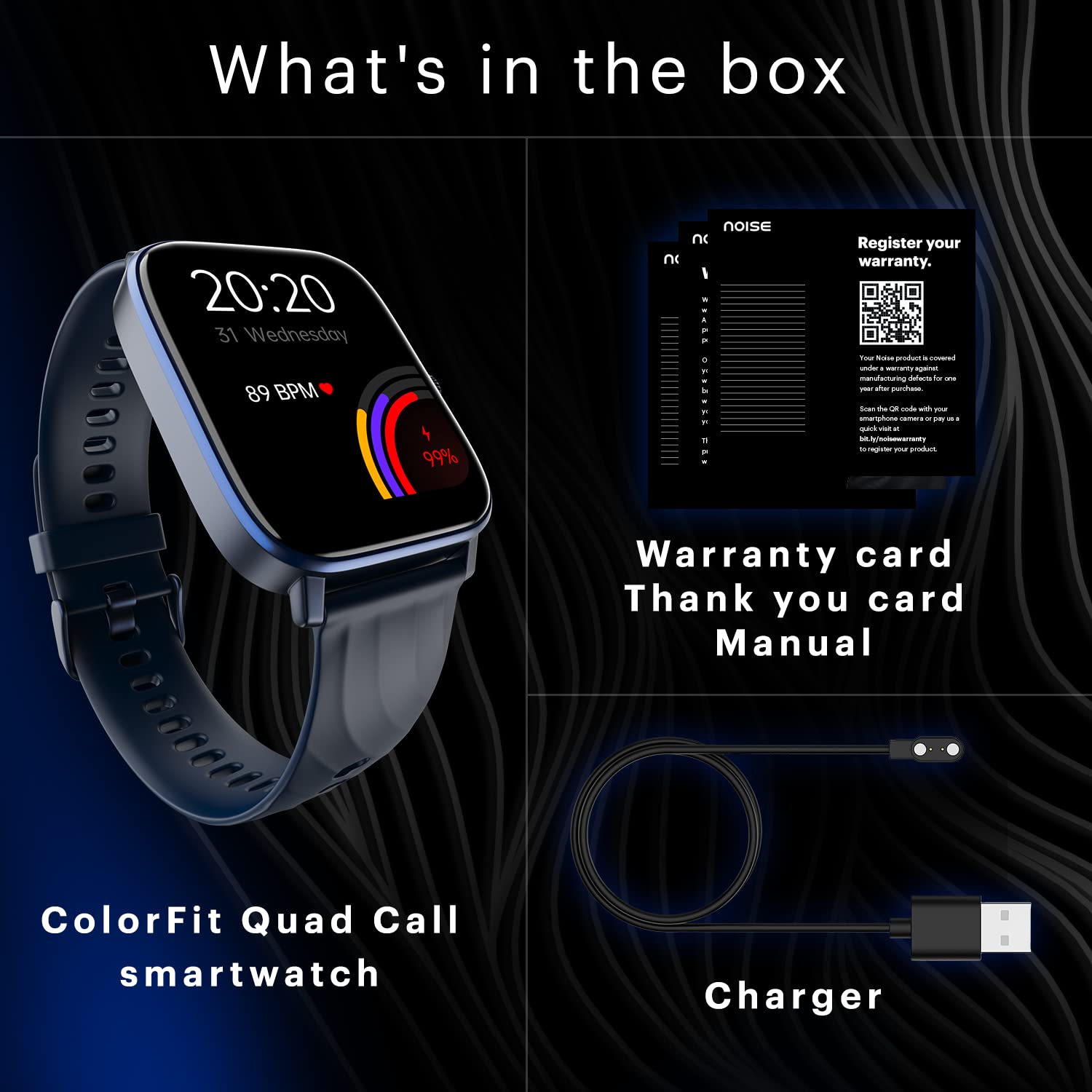 Noise New Macro Smart Watch with 2.0” HD Display,Metallic Finish BT Calling, Functional Crown, 7 Days Battery Life, Sleep Tracking, 200+ Watch Faces (Elite Black)