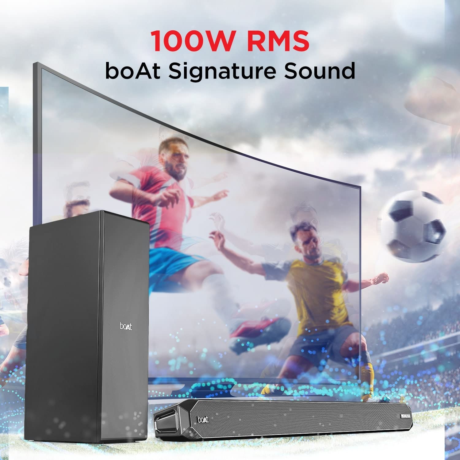 boAt Aavante Bar 4000DA with Dolby Atmos 3D 200 W Bluetooth Soundbar (Premium Black, 2.1 Channel)