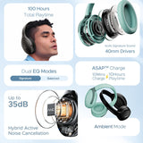 boAt Rockerz 551ANC Hybrid Active Noise Cancellation Headphones with Up to 100H Playtime, ASAP™ Charge, Ambient Sound Mode &Dual EQ Modes, ENx™ Technology(Stellar Black)