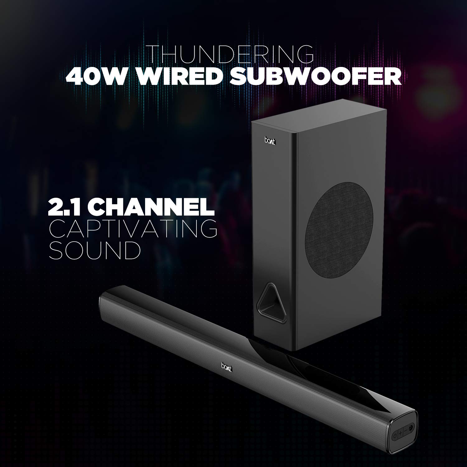 boAt Aavante Bar 4000DA with Dolby Atmos 3D 200 W Bluetooth Soundbar (Premium Black, 2.1 Channel)