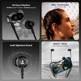 boAt Rockerz 111 Bluetooth Wireless Neckband with Up to 40 Hrs Playtime, Dual Device Pairing, Enx Tech, Beast Mode, ASAP Charging, Btv5.3, Ipx5,Type-C Interface & Magnetic in Ear Buds(Active Black)
