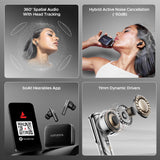 boAt Nirvana Ivy Truly Wireless in Ear Earbuds w/ 50dB Hybrid Active Noise Cancellation, 360º Spatial Audio, Dynamic Head Tracking,Hearables App Support & 50hrs Playback(Gunmetal Black)