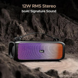 boAt Stone Beam Bluetooth Speaker Bluetooth Speaker with 12W RMS Stereo Sound, LED Lights, Up to 8 HRS Playtime, TWS Feature, FM Radio, Multi-Compatibility Mode, IPX4