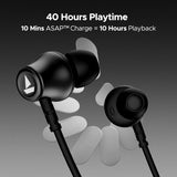 boAt Rockerz 111 Bluetooth Wireless Neckband with Up to 40 Hrs Playtime, Dual Device Pairing, Enx Tech, Beast Mode, ASAP Charging, Btv5.3, Ipx5,Type-C Interface & Magnetic in Ear Buds(Active Black)