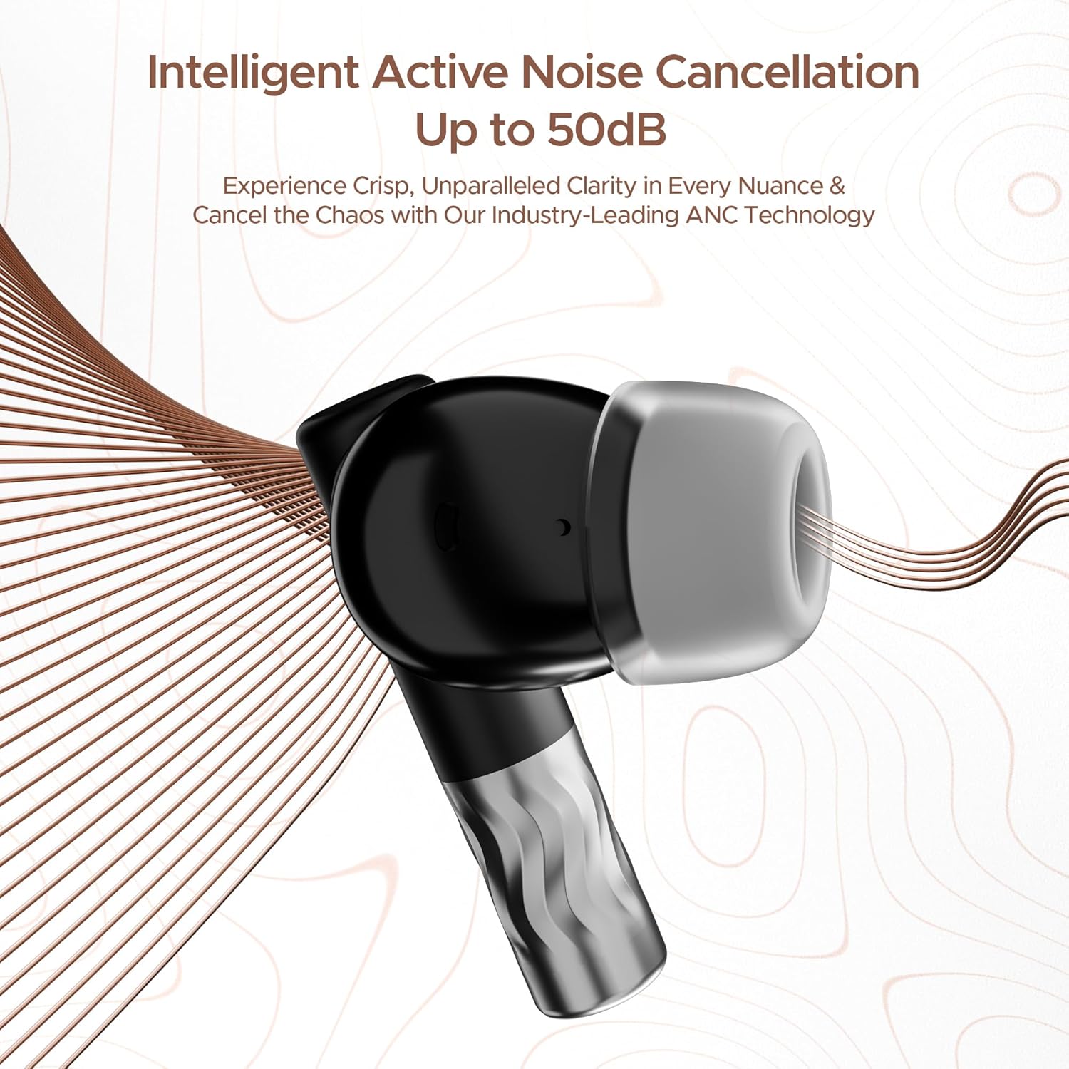 boAt Nirvana Zenith TWS in-Ear Earbuds w/Dolby Audio, 50dB ANC, Adaptive EQ Powered by Mimi, 6-Mic AI-ENx™, 50 Hrs. Playback & Hearables App Support(Mystique Black)