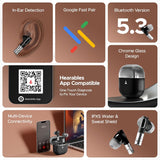 boAt Nirvana Zenith TWS in-Ear Earbuds w/Dolby Audio, 50dB ANC, Adaptive EQ Powered by Mimi, 6-Mic AI-ENx™, 50 Hrs. Playback & Hearables App Support(Mystique Black)