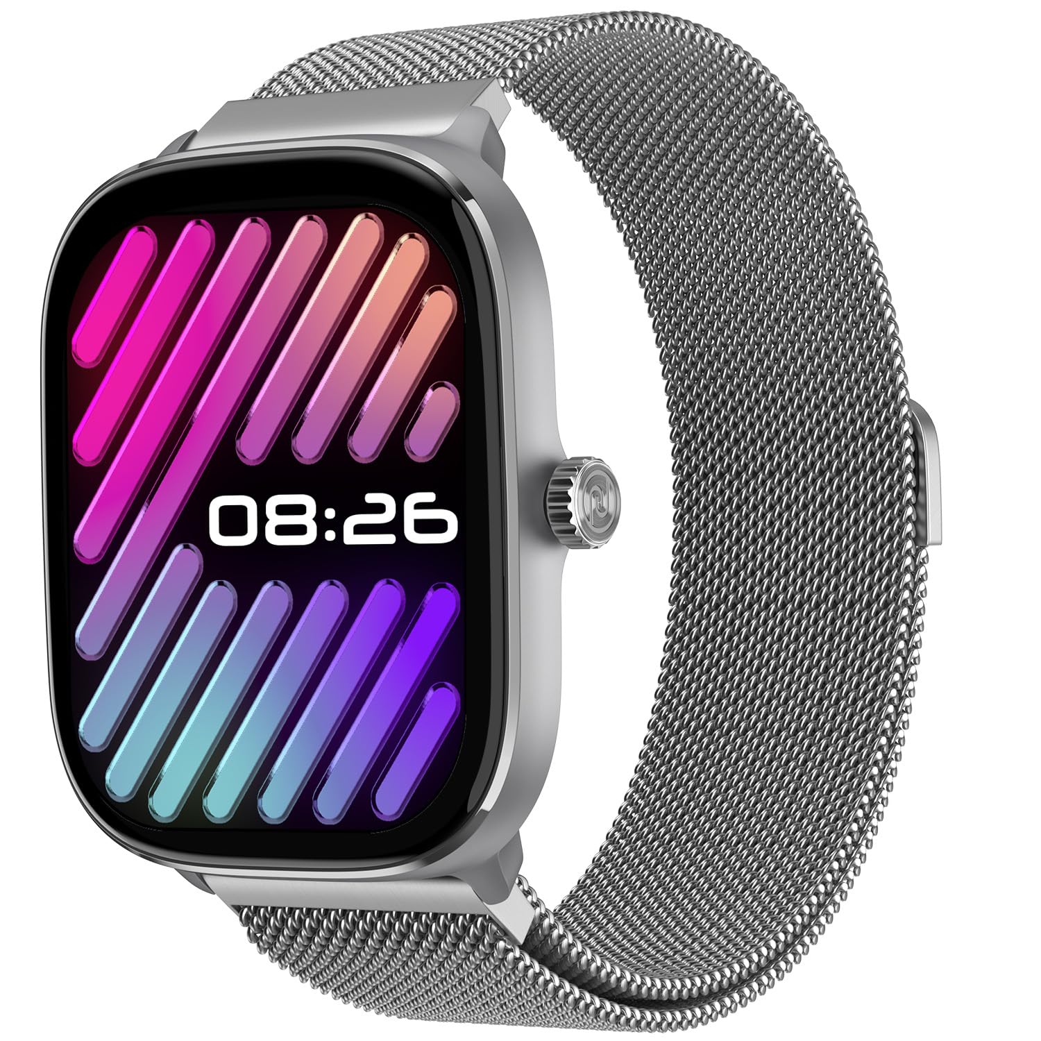 Noise New Macro Smart Watch with 2.0” HD Display,Metallic Finish BT Calling, Functional Crown, 7 Days Battery Life, Sleep Tracking, 200+ Watch Faces (Elite Black)