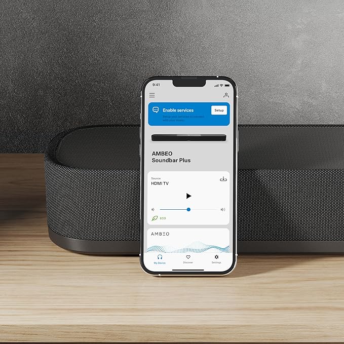 Sennheiser AMBEO Soundbar Plus - 400 Watts with Immersive 3D Surround Sound, Virtual 7.1.4 Speaker Setup, Built-in 4 Dual Subwoofers, Alexa Built-in and Dolby Atmos, 2 Years Warranty