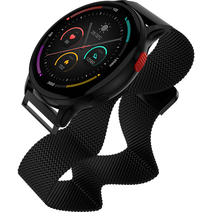 Fireboltt Torrent featuring 36.3mm always-on AMOLED round display, Bluetooth calling, voice assistant, health suite, 100+ sports modes, IP67 water resistant
