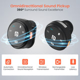 Portronics VlogMate 3 omni direction wireless microphone audio accessories with 360 degree sound capture and one click noise cancellation